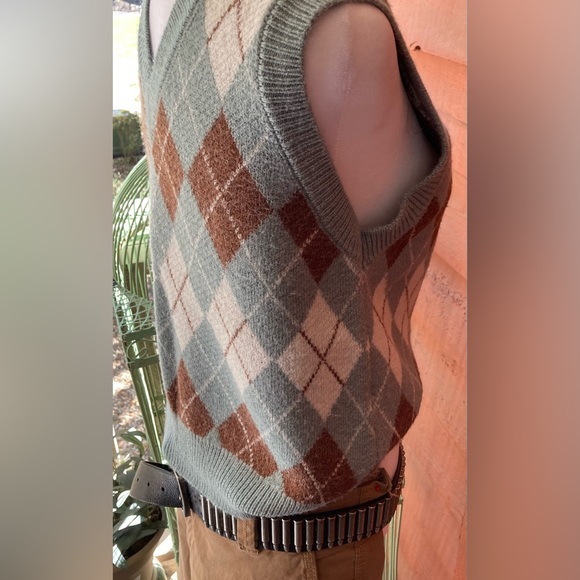 Jolt Argyle Printed Knit Sweater Vest Unisex Med GUC - Picture 5 of 11